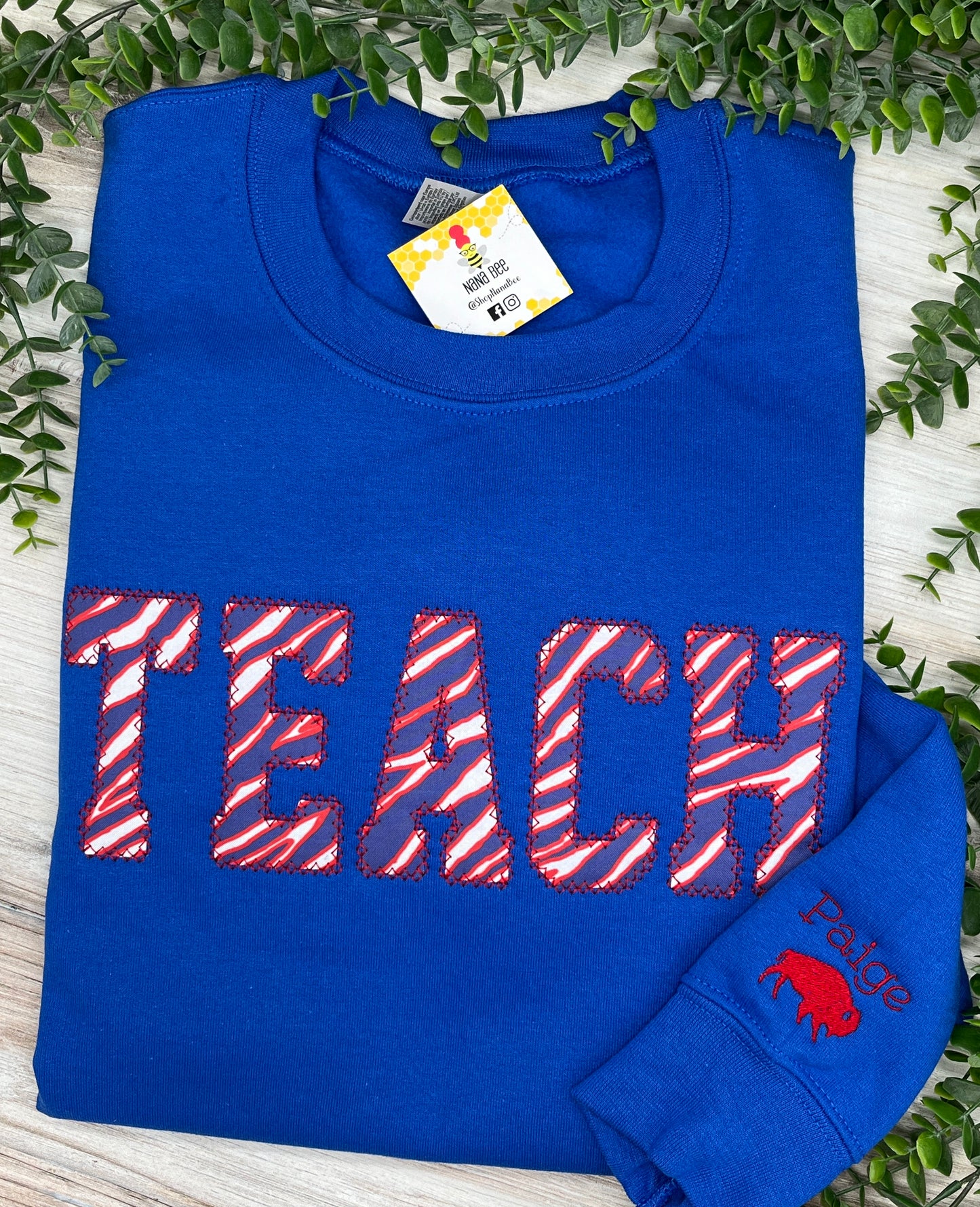 Royal Blue Custom Appliqué Sweatshirt