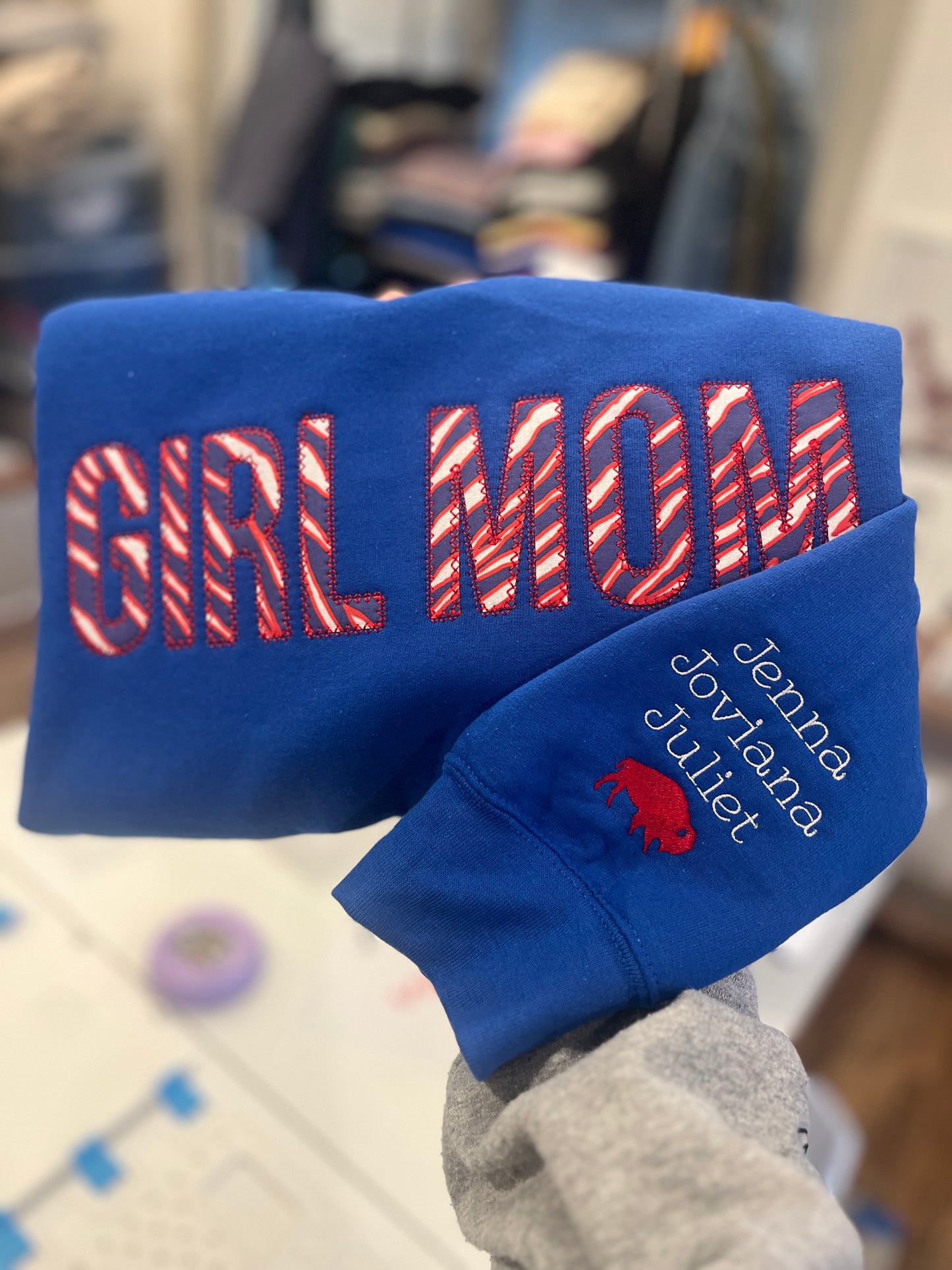 Royal Blue Custom Appliqué Sweatshirt