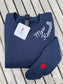 Custom Teacher Name Crewneck – Embroidered Collar + Apple Sleeve | Unisex Fit