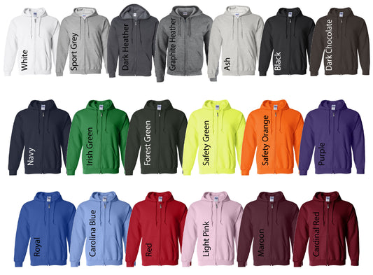 Custom Hockey Zip-Up Hoodie – Embroidered Name & Jersey Number | Unisex Fit