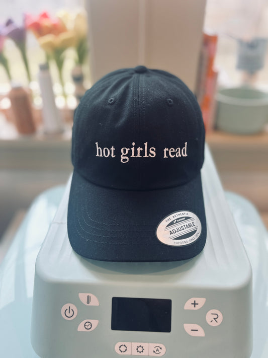 Embroidered Hats for Book Lovers – "Hot Girls Read" & "One More Chapter"