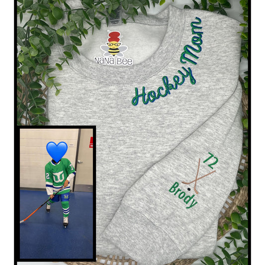 Custom Hockey Mom Crewneck – Show Your Team Spirit in Style!