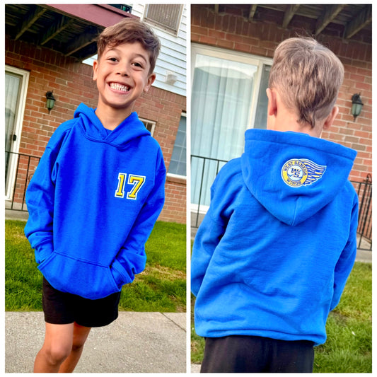 Custom West Seneca Wings Hoodie – Puff Jersey Number + Logo on Hood | Youth