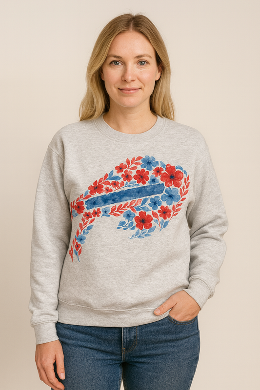 Floral Buffalo Crewneck Sweatshirt